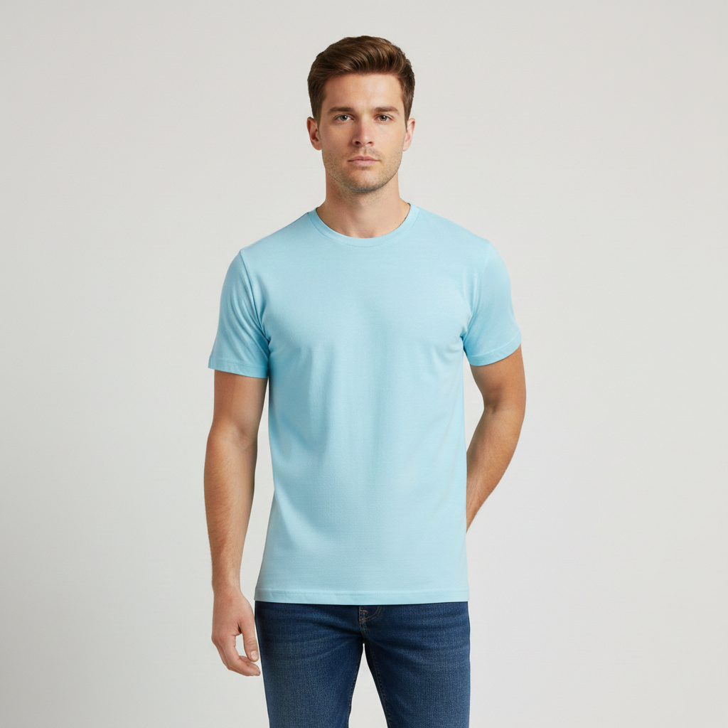 Camiseta retro de cuello redondo hilada en anillo 2100