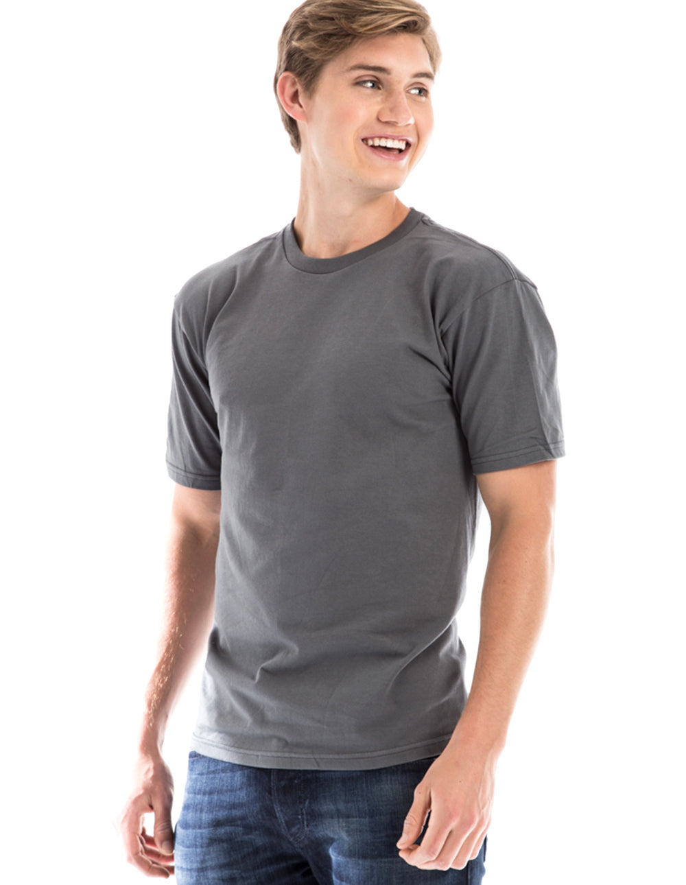 Camiseta retro de cuello redondo hilada en anillo 2100