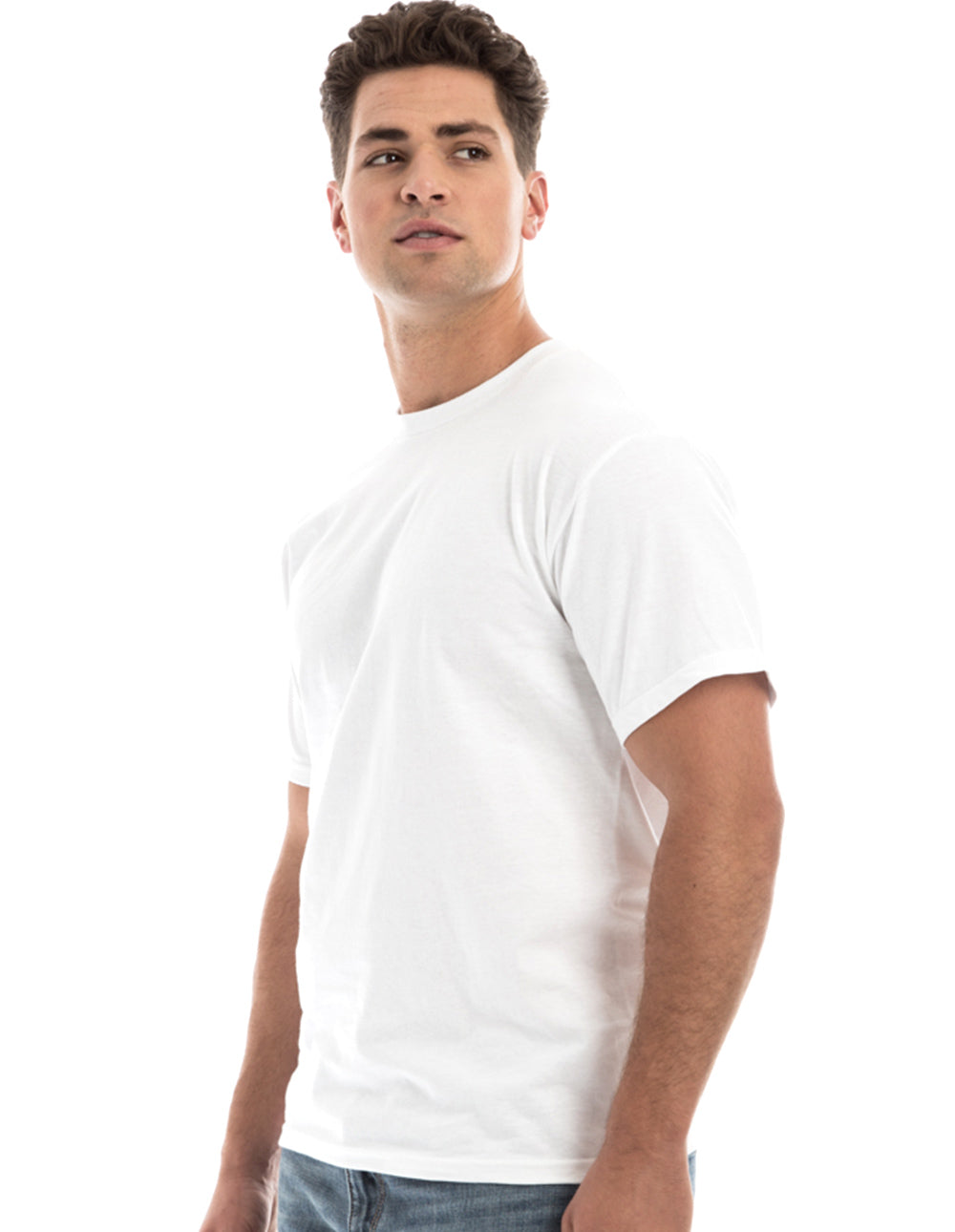 Camiseta retro de cuello redondo hilada en anillo 2100