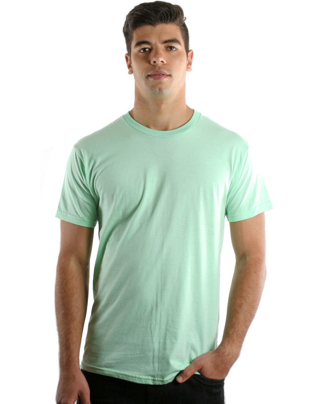 Camiseta retro de cuello redondo hilada en anillo 2100